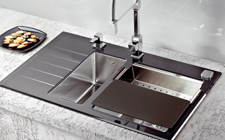 Alveus: Инструкция по установке стеклянной кухонной мойки