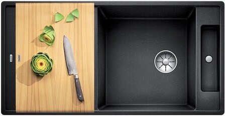 Мойка Blanco AXIA III XL 6 S-F доска ясень клапан-автомат InFino® темная скала preview 2