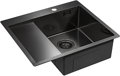 Мойка Paulmark Alster R вороненая сталь брашированная