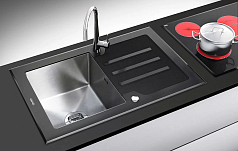 Мойка Tolero TG-780 черное стекло