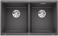Мойка Blanco SUBLINE 350/350-U SILGRANIT отводная арматура InFino® темная скала