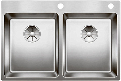 Мойка Blanco Andano 340/340-IF-A клапан-автомат отводная арматура InFino® кнопка PushControl Нержавеющая сталь зеркальная полировка