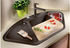 Мойка Blanco DELTA II SILGRANIT клапан-автомат InFino® темная скала