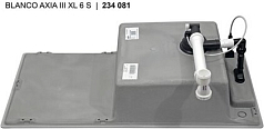 Мойка Blanco AXIA III XL 6 S-F доска стекло клапан-автомат InFino® белый