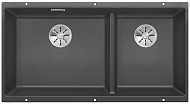 Мойка Blanco SUBLINE 480/320-U отводная арматура InFino® темная скала
