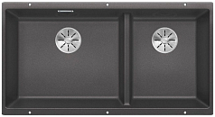 Мойка Blanco SUBLINE 480/320-U отводная арматура InFino® темная скала