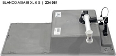 Мойка Blanco AXIA III XL 6 S-F доска стекло клапан-автомат InFino® кофе