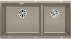 Мойка Blanco SUBLINE 480/320-U отводная арматура InFino® серый беж