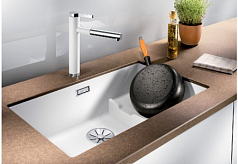 Мойка Blanco SUBLINE 700-U Level SILGRANIT отводная арматура InFino® алюметаллик