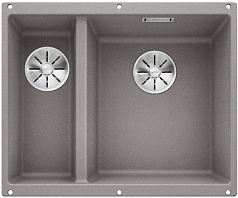 Мойка Blanco SUBLINE 340/160-U SILGRANIT чаша справа, отводная арматура InFino® алюметаллик