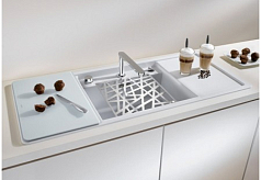 Мойка Blanco ALAROS 6S (с белой доской) SILGRANIT клапан-автомат InFino®