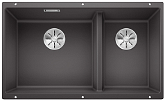 Мойка Blanco SUBLINE 430/270-U отводная арматура InFino® темная скала