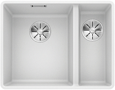 Мойка Blanco SUBLINE 340/160-F отводная арматура InFino® белый