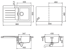 Мойка Schock PRIMUS 45D CRISTALITE саббиа