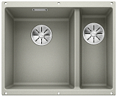 Мойка Blanco SUBLINE 340/160-U SILGRANIT чаша слева, отводная арматура InFino® жемчужный