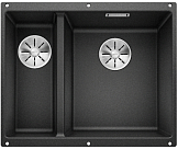 Мойка Blanco SUBLINE 340/160-U SILGRANIT чаша справа, отводная арматура InFino® антрацит