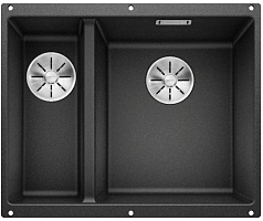 Мойка Blanco SUBLINE 340/160-U SILGRANIT чаша справа, отводная арматура InFino® антрацит