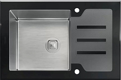 Мойка Tolero TG-600 черное стекло