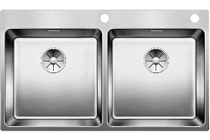 Мойка Blanco Andano 400/400-IF-A клапан-автомат отводная арматура InFino® кнопка PushControl Нержавеющая сталь зеркальная полировка