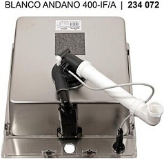 Мойка Blanco Andano 400-IF-A клапан-автомат отводная арматура InFino® кнопка PushControl нержавеющая сталь полированная