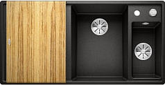 Мойка Blanco AXIA III 6 S-F чаша справа, доска ясень клапан-автомат InFino® черный