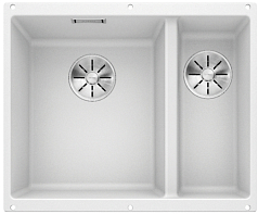 Мойка Blanco SUBLINE 340/160-U SILGRANIT чаша слева, отводная арматура InFino® белый