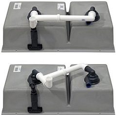 Мойка Blanco SUBLINE 480/320-U отводная арматура InFino® серый беж