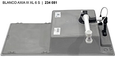 Мойка Blanco AXIA III XL 6 S-F доска стекло клапан-автомат InFino® темная скала