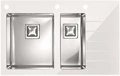 Мойка Alveus Crystalix 20 белое стекло, чаша слева