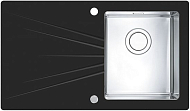 Мойка Alveus Karat Up 10 черное стекло, чаша справа