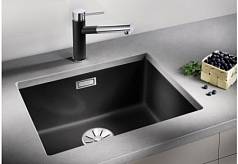 Мойка Blanco SUBLINE 500-U SILGRANIT отводная арматура InFino® темная скала