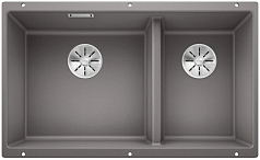 Мойка Blanco SUBLINE 430/270-U отводная арматура InFino® алюметаллик