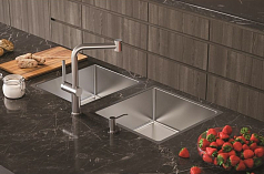 Мойка Alveus Kombino 30 нержавеющая сталь, атласная чаша, матовая поверхность