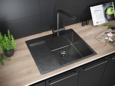 Мойка Paulmark Alster R вороненая сталь брашированная
