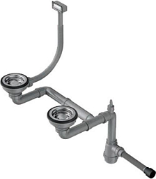 Арматура для полуторачашевых моек с прямоугольным переливом WK-1.5-IN