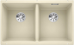 Мойка Blanco SUBLINE 350/350-U SILGRANIT отводная арматура InFino® жасмин