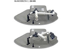 Мойка Blanco DELTA II-F SILGRANIT клапан-автомат InFino® черный