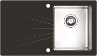 Мойка Alveus Karat 10 черное стекло, чаша справа