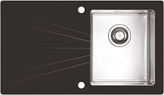 Мойка Alveus Karat 10 черное стекло, чаша справа