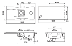 Мойка Schock WATERFALL 60D CRISTADUR пуро
