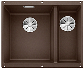 Мойка Blanco SUBLINE 340/160-U SILGRANIT чаша слева, отводная арматура InFino® кофе