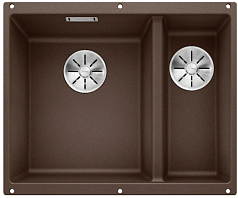 Мойка Blanco SUBLINE 340/160-U SILGRANIT чаша слева, отводная арматура InFino® кофе