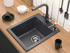 Мойка Paulmark Leer чёрный металлик