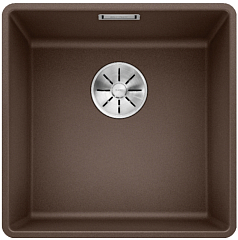 Мойка Blanco SUBLINE 400-F отводная арматура InFino® кофе