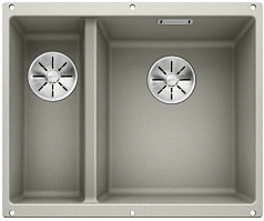 Мойка Blanco SUBLINE 340/160-U SILGRANIT чаша справа, отводная арматура InFino® жемчужный