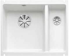 Мойка Blanco SUBLINE 350/150-U керамика отводная арматура InFino® глянцевый белый