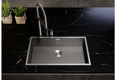 Мойка Blanco ZEROX 700-IF отводная арматура InFino® нержавеющая сталь dark steel