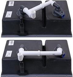 Мойка Blanco SUBLINE 430/270-U отводная арматура InFino® жемчужный