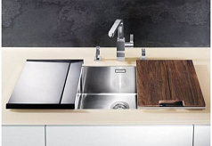 Мойка Blanco CLARON 500-U Durinox® отводная арматура InFino® нержавеющая сталь durinox