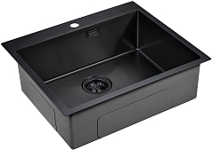 Мойка Paulmark Isar вороненая сталь брашированная